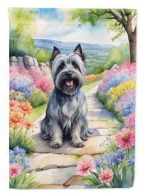 Skye Terrier Spring Path Garden Flag Mailbox Flag Decorative Yard Flag Banner Outside Patio Artwork Yard Flower Beds, Garden Size, Multicolor