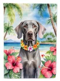 Weimaraner Luau Garden Flag Mailbox Flag Decorative Yard Flag Banner Outside Patio Artwork Yard Flower Beds, Garden Size, Multicolor