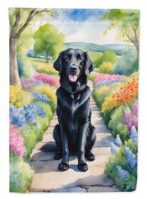 Flat-Coated Retriever Spring Path Garden Flag Mailbox Flag Decorative Yard Flag Banner Outside Patio Artwork Yard Flower Beds, Garden Size, Multicolor