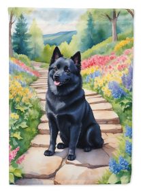 Schipperke Spring Path Garden Flag Mailbox Flag Decorative Yard Flag Banner Outside Patio Artwork Yard Flower Beds, Garden Size, Multicolor