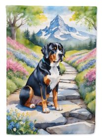 Greater Swiss Mountain Dog Spring Path Garden Flag Mailbox Flag Decorative Yard Flag Banner Outside Patio Artwork Yard Flower Beds, Garden Size