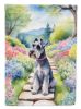 Schnauzer Spring Path Garden Flag Mailbox Flag Decorative Yard Flag Banner Outside Patio Artwork Yard Flower Beds, Garden Size, Multicolor