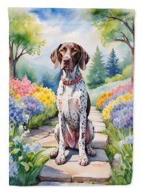 German Shorthaired Pointer Spring Path Garden Flag Mailbox Flag Decorative Yard Flag Banner Outside Patio Artwork Yard Flower Beds, Garden Size
