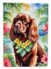 Sussex Spaniel Luau Garden Flag Mailbox Flag Decorative Yard Flag Banner Outside Patio Artwork Yard Flower Beds, Garden Size, Multicolor