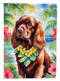 Sussex Spaniel Luau Garden Flag Mailbox Flag Decorative Yard Flag Banner Outside Patio Artwork Yard Flower Beds, Garden Size, Multicolor