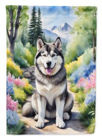 Alaskan Malamute Spring Garden Garden Flag Mailbox Flag Decorative Yard Flag Banner Outside Patio Artwork Yard Flower Beds, Garden Size, Multicolor