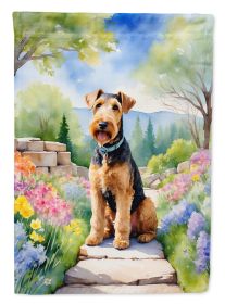 Airedale Terrier Spring Garden Garden Flag Mailbox Flag Decorative Yard Flag Banner Outside Patio Artwork Yard Flower Beds, Garden Size, Multicolor
