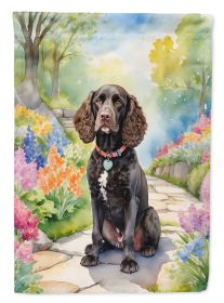 American Water Spaniel Spring Garden Garden Flag Mailbox Flag Decorative Yard Flag Banner Outside Patio Artwork Yard Flower Beds, Garden Size