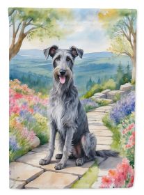 Scottish Deerhound Spring Path Garden Flag Mailbox Flag Decorative Yard Flag Banner Outside Patio Artwork Yard Flower Beds, Garden Size, Multicolor