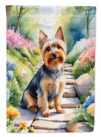Silky Terrier Spring Path Garden Flag Mailbox Flag Decorative Yard Flag Banner Outside Patio Artwork Yard Flower Beds, Garden Size, Multicolor