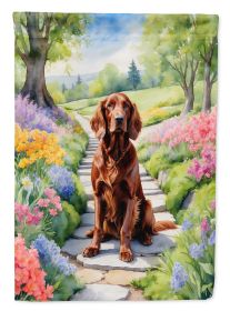 Irish Setter Spring Path Garden Flag Mailbox Flag Decorative Yard Flag Banner Outside Patio Artwork Yard Flower Beds, Garden Size, Multicolor