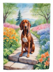 Redbone Coonhound Spring Path Garden Flag Mailbox Flag Decorative Yard Flag Banner Outside Patio Artwork Yard Flower Beds, Garden Size, Multicolor