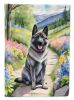 Norwegian Elkhound Spring Path Garden Flag Mailbox Flag Decorative Yard Flag Banner Outside Patio Artwork Yard Flower Beds, Garden Size, Multicolor