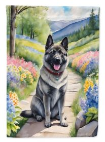 Norwegian Elkhound Spring Path Garden Flag Mailbox Flag Decorative Yard Flag Banner Outside Patio Artwork Yard Flower Beds, Garden Size, Multicolor