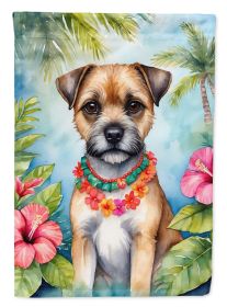 Border Terrier Luau Garden Flag Mailbox Flag Decorative Yard Flag Banner Outside Patio Artwork Yard Flower Beds, Garden Size, Multicolor