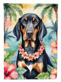 Black and Tan Coonhound Luau Garden Flag Mailbox Flag Decorative Yard Flag Banner Outside Patio Artwork Yard Flower Beds, Garden Size, Multicolor