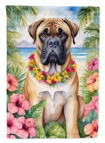 Bullmastiff Luau Garden Flag Mailbox Flag Decorative Yard Flag Banner Outside Patio Artwork Yard Flower Beds, Garden Size, Multicolor
