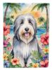 Bearded Collie Luau Garden Flag Mailbox Flag Decorative Yard Flag Banner Outside Patio Artwork Yard Flower Beds, Garden Size, Multicolor