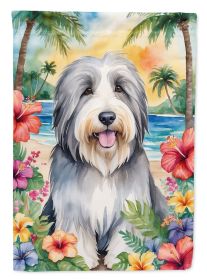 Bearded Collie Luau Garden Flag Mailbox Flag Decorative Yard Flag Banner Outside Patio Artwork Yard Flower Beds, Garden Size, Multicolor
