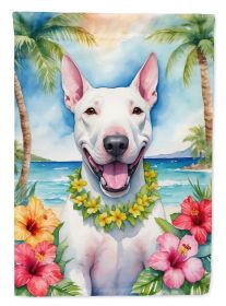 Bull Terrier Luau Garden Flag Mailbox Flag Decorative Yard Flag Banner Outside Patio Artwork Yard Flower Beds, Garden Size, Multicolor
