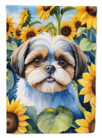 Shih Tzu in Sunflowers Garden Flag Mailbox Flag Decorative Yard Flag Banner Outside Patio Artwork Yard Flower Beds, Garden Size, Multicolor