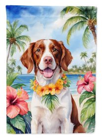 Brittany Spaniel Luau Garden Flag Mailbox Flag Decorative Yard Flag Banner Outside Patio Artwork Yard Flower Beds, Garden Size, Multicolor