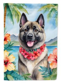 Norwegian Elkhound Luau Garden Flag Mailbox Flag Decorative Yard Flag Banner Outside Patio Artwork Yard Flower Beds, Garden Size, Multicolor