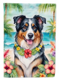 Australian Shepherd Luau Garden Flag Mailbox Flag Decorative Yard Flag Banner Outside Patio Artwork Yard Flower Beds, Garden Size, Multicolor
