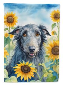 Scottish Deerhound in Sunflowers Garden Flag Mailbox Flag Decorative Yard Flag Banner Outside Patio Artwork Yard Flower Beds, Garden Size, Multicolor