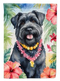 Bouvier des Flandres Luau Garden Flag Mailbox Flag Decorative Yard Flag Banner Outside Patio Artwork Yard Flower Beds, Garden Size, Multicolor