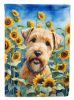 Wheaten Terrier in Sunflowers Garden Flag Mailbox Flag Decorative Yard Flag Banner Outside Patio Artwork Yard Flower Beds, Garden Size, Multicolor