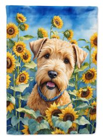Wheaten Terrier in Sunflowers Garden Flag Mailbox Flag Decorative Yard Flag Banner Outside Patio Artwork Yard Flower Beds, Garden Size, Multicolor