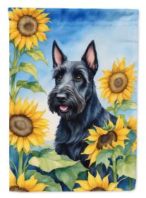 Scottish Terrier in Sunflowers Garden Flag Mailbox Flag Decorative Yard Flag Banner Outside Patio Artwork Yard Flower Beds, Garden Size, Multicolor