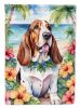 Basset Hound Luau Garden Flag Mailbox Flag Decorative Yard Flag Banner Outside Patio Artwork Yard Flower Beds, Garden Size, Multicolor