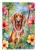 Redbone Coonhound Luau Garden Flag Mailbox Flag Decorative Yard Flag Banner Outside Patio Artwork Yard Flower Beds, Garden Size, Multicolor