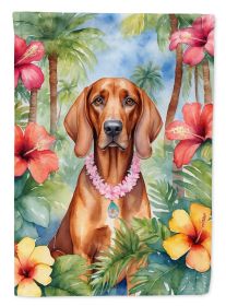 Redbone Coonhound Luau Garden Flag Mailbox Flag Decorative Yard Flag Banner Outside Patio Artwork Yard Flower Beds, Garden Size, Multicolor