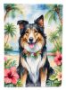 Collie Luau Garden Flag Mailbox Flag Decorative Yard Flag Banner Outside Patio Artwork Yard Flower Beds, Garden Size, Multicolor