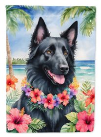 Belgian Sheepdog Luau Garden Flag Mailbox Flag Decorative Yard Flag Banner Outside Patio Artwork Yard Flower Beds, Garden Size, Multicolor