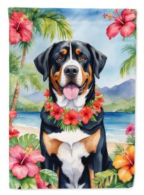 Greater Swiss Mountain Dog Luau Garden Flag Mailbox Flag Decorative Yard Flag Banner Outside Patio Artwork Yard Flower Beds, Garden Size, Multicolor