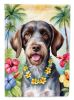 German Wirehaired Pointer Luau Garden Flag Mailbox Flag Decorative Yard Flag Banner Outside Patio Artwork Yard Flower Beds, Garden Size, Multicolor