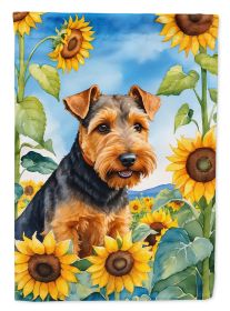 Welsh Terrier in Sunflowers Garden Flag Mailbox Flag Decorative Yard Flag Banner Outside Patio Artwork Yard Flower Beds, Garden Size, Multicolor