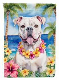 American Bulldog Luau Garden Flag Mailbox Flag Decorative Yard Flag Banner Outside Patio Artwork Yard Flower Beds, Garden Size, Multicolor