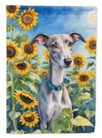 Whippet in Sunflowers Garden Flag Mailbox Flag Decorative Yard Flag Banner Outside Patio Artwork Yard Flower Beds, Garden Size, Multicolor