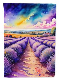 English Lavender in Color House Flag Large Porch Sleeve Pole Decorative Outside Yard Banner Artwork Wall Hanging, Polyester, House Size, Multicolor