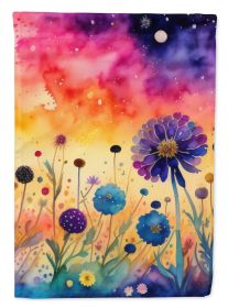 Scabiosa in Color House Flag Large Porch Sleeve Pole Decorative Outside Yard Banner Artwork Wall Hanging, Polyester, House Size, Multicolor