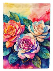 Gardenias in Color House Flag Large Porch Sleeve Pole Decorative Outside Yard Banner Artwork Wall Hanging, Polyester, House Size, Multicolor