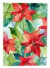 Poinsettias in Watercolor House Flag Large Porch Sleeve Pole Decorative Outside Yard Banner Artwork Wall Hanging, Polyester, House Size, Multicolor