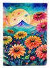 Zinnias in Color House Flag Large Porch Sleeve Pole Decorative Outside Yard Banner Artwork Wall Hanging, Polyester, House Size, Multicolor