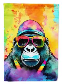 Hippie Animal Gorilla House Flag Large Porch Sleeve Pole Decorative Outside Yard Banner Artwork Wall Hanging, Polyester, House Size, Multicolor