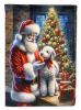 Bedlington Terrier and Santa Claus House Flag Large Porch Sleeve Pole Decorative Outside Yard Banner Artwork Wall Hanging, Polyester, House Size